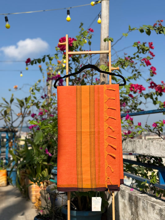 Brinda Rust Orange with Black Border