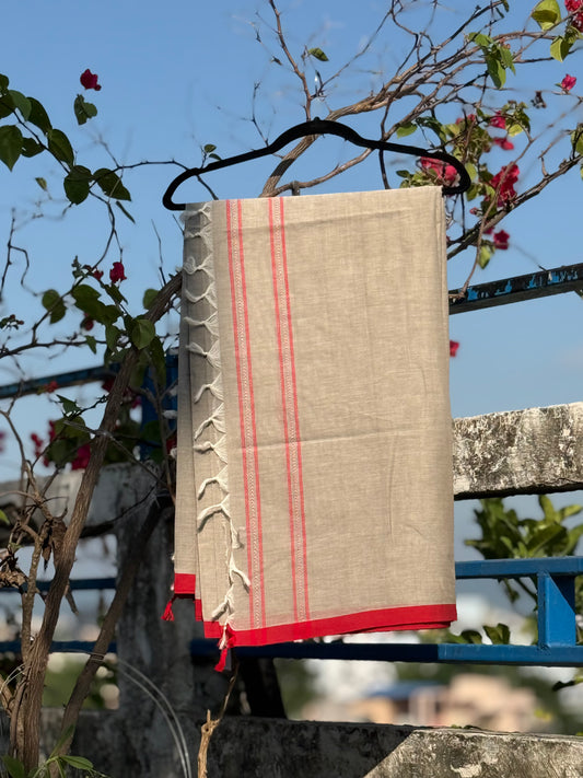 Brinda Nude with Red Border