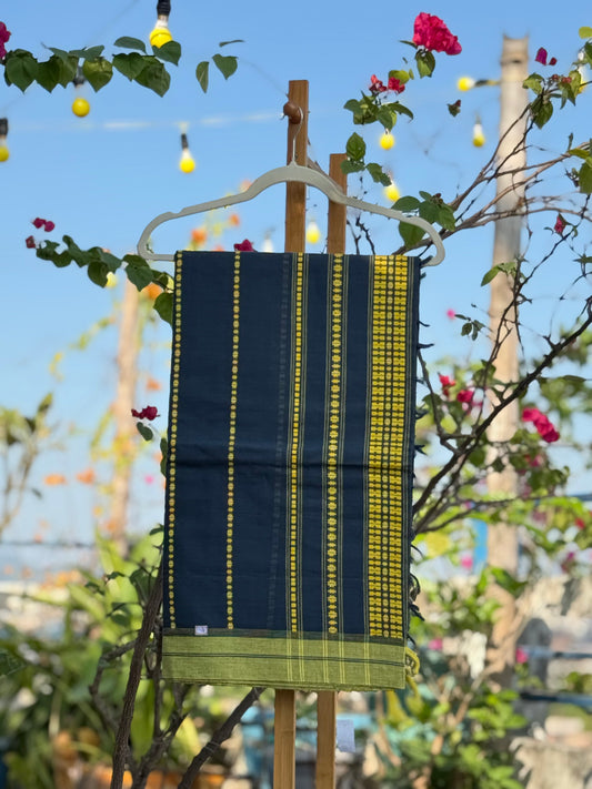 Brinda Maroon with Yellow Border